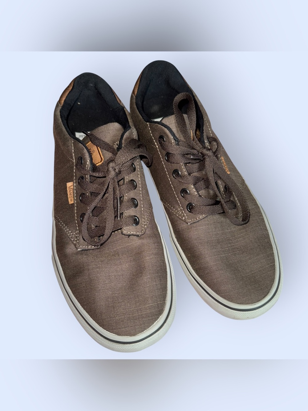 Vans Men's Brown Canvas Low-Top Sneakers